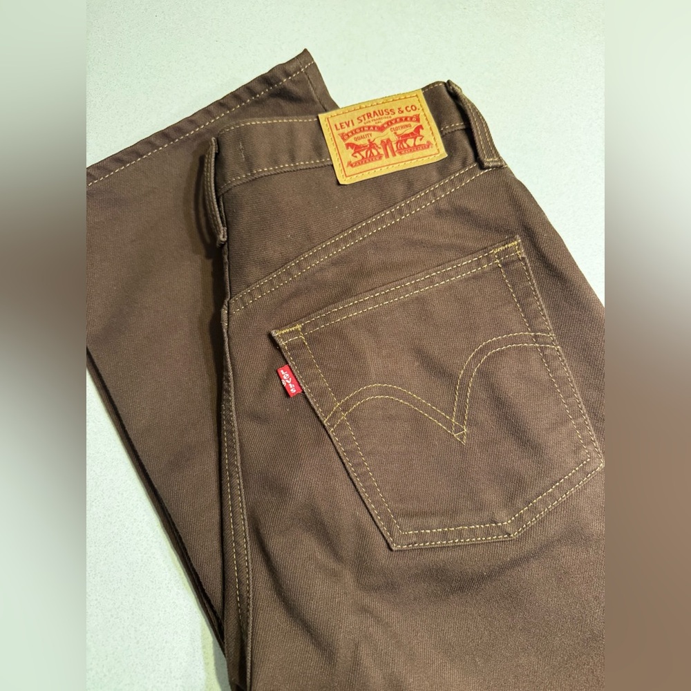 Levi's Brown Ribcage Ankle Straight Jeans